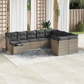 10-piece garden sofa set with gray synthetic rattan cushions by , Garden sets - Ref: Foro24-3218190, Price: 570,35 €, Discoun...
