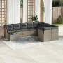 10-piece garden sofa set with gray synthetic rattan cushions by , Garden sets - Ref: Foro24-3218190, Price: 579,18 €, Discoun...