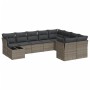 10-teiliges Gartensofa-Set mit grauen synthetischen Rattankissen von , Gartensets - Ref: Foro24-3218190, Preis: 570,35 €, Rab...
