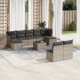 10-teiliges Gartensofa-Set mit grauen synthetischen Rattankissen von , Gartensets - Ref: Foro24-3218280, Preis: 522,39 €, Rab...