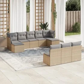 Garden sofa set with beige cushions 10 pieces synthetic rattan by , Garden sets - Ref: Foro24-3218289, Price: 559,77 €, Disco...