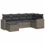 6-teiliges Gartenmöbel-Set und graue synthetische Rattankissen von , Gartensets - Ref: Foro24-3219250, Preis: 356,88 €, Rabat...