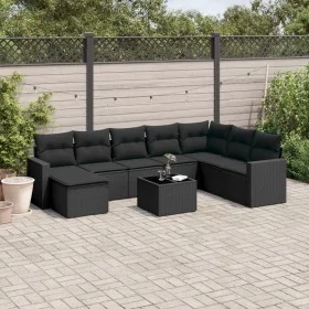 8-teiliges Gartensofa-Set und schwarze synthetische Rattankissen von , Gartensets - Ref: Foro24-3219355, Preis: 554,74 €, Rab...