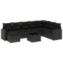8-teiliges Gartensofa-Set und schwarze synthetische Rattankissen von , Gartensets - Ref: Foro24-3219355, Preis: 554,74 €, Rab...