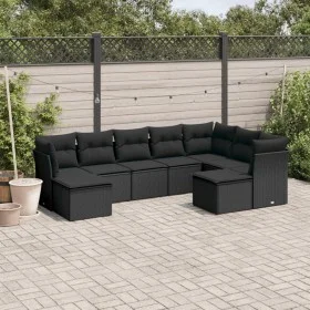 8-piece garden sofa set and black synthetic rattan cushions by , Garden sets - Ref: Foro24-3250404, Price: 547,72 €, Discount: %