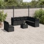 Gartensofa-Set 10-teilig mit schwarzen synthetischen Rattankissen von , Gartensets - Ref: Foro24-3249684, Preis: 674,61 €, Ra...