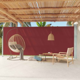 Toldo lateral retráctil para patio rojo 220x600 cm