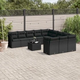 Set de sofás de jardín 12 piezas cojines ratán sintético negro de , Conjuntos de jardín - Ref: Foro24-3250254, Precio: 784,24...