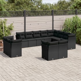 Garden sofa set 12 pieces with black synthetic rattan cushions by , Garden sets - Ref: Foro24-3250364, Price: 878,31 €, Disco...
