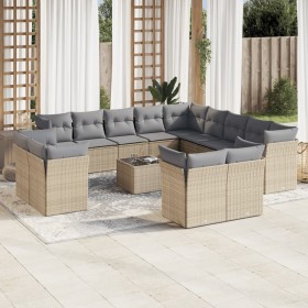 Garden furniture set, 14 pieces with beige synthetic rattan cushions. by , Garden sets - Ref: Foro24-3250398, Price: 978,50 €...