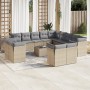 Set sofás de jardín 14 pzas con cojines ratán sintético beige de , Conjuntos de jardín - Ref: Foro24-3250398, Precio: 978,50 ...