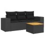 4-piece garden sofa set with black synthetic rattan cushions by , Garden sets - Ref: Foro24-3257644, Price: 277,05 €, Discoun...