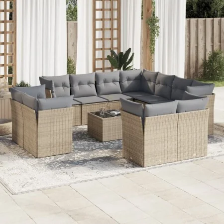 Garden sofa set 12 pieces and brown synthetic rattan cushions by , Garden sets - Ref: Foro24-3250358, Price: 858,75 €, Discou...