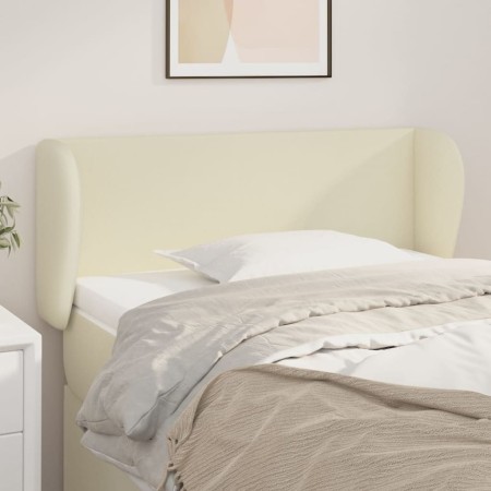 Cabecero de cuero sintético color crema 93x23x78/88 cm
