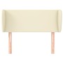 Cabecero de cuero sintético color crema 93x23x78/88 cm