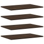 Estantes pared 4 uds madera ingeniería marrón roble 60x40x1,5cm