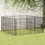 Laufgitter für Hunde mit 8 Paneelen aus schwarz verzinktem Stahl von , Hundehütten - Ref: Foro24-3209553, Preis: 201,01 €, Ra...