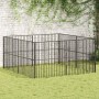 Laufgitter für Hunde mit 8 Paneelen aus schwarz verzinktem Stahl von , Hundehütten - Ref: Foro24-3209553, Preis: 205,11 €, Ra...