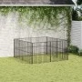 Laufgitter für Hunde mit 8 Paneelen aus schwarz verzinktem Stahl von , Hundehütten - Ref: Foro24-3209553, Preis: 201,01 €, Ra...
