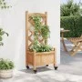Pflanzgefäß mit Gitter und Rädern aus massivem braunem Tannenholz von , Töpfe und Pflanzgefäße - Ref: Foro24-3207644, Preis: ...