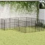Laufgitter für Hunde mit 12 Paneelen aus schwarz verzinktem Stahl von , Hundehütten - Ref: Foro24-3209558, Preis: 282,78 €, R...