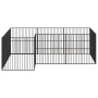 Corralito para perros con 12 paneles acero galvanizado negro de , Casetas para perros - Ref: Foro24-3209558, Precio: 294,08 €...