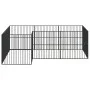 Dog playpen with 12 black galvanized steel panels by , Dog kennels - Ref: Foro24-3209558, Price: 282,78 €, Discount: %