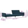 2-Sitzer-Schlafsofa aus blauem Samt von , Sofas - Ref: Foro24-375736, Preis: 260,30 €, Rabatt: %