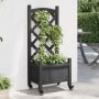 Planter with lattice and wheels made of solid black fir wood by , Pots and planters - Ref: Foro24-3207646, Price: 72,50 €, Di...