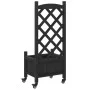 Planter with lattice and wheels made of solid black fir wood by , Pots and planters - Ref: Foro24-3207646, Price: 74,68 €, Di...