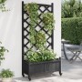 Jardinera con enrejado y ruedas madera maciza de abeto negro de , Maceteros y jardineras - Ref: Foro24-3207652, Precio: 107,8...