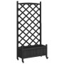 Jardinera con enrejado y ruedas madera maciza de abeto negro de , Maceteros y jardineras - Ref: Foro24-3207652, Precio: 107,8...