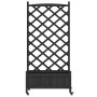 Jardinera con enrejado y ruedas madera maciza de abeto negro de , Maceteros y jardineras - Ref: Foro24-3207652, Precio: 107,8...