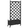 Jardinera con enrejado y ruedas madera maciza de abeto negro de , Maceteros y jardineras - Ref: Foro24-3207652, Precio: 107,8...