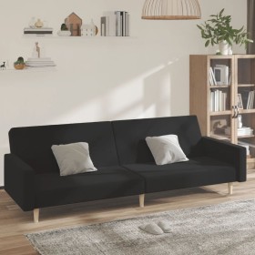 Two-seater black fabric sofa bed by , Sofas - Ref: Foro24-375729, Price: 270,28 €, Discount: %