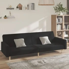 Two-seater black fabric sofa bed by , Sofas - Ref: Foro24-375729, Price: 264,32 €, Discount: %