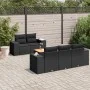 Set de sofás de jardín 6 piezas y cojines ratán sintético negro de , Conjuntos de jardín - Ref: Foro24-3225327, Precio: 517,5...