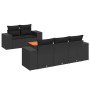 6-teiliges Gartensofa-Set und Kissen aus schwarzem Kunststoff-Rattan. von , Gartensets - Ref: Foro24-3225327, Preis: 474,62 €...