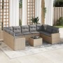 Garden sofa set with beige cushions 10 pieces synthetic rattan by , Garden sets - Ref: Foro24-3219399, Price: 586,18 €, Disco...