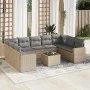Gartensofa-Set mit beigen Kissen, 10-teilig, synthetisches Rattan von , Gartensets - Ref: Foro24-3219399, Preis: 607,07 €, Ra...
