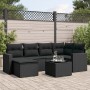 7-teiliges Garten-Esszimmerset und Kissen synthetisches Rattan schwarz von , Gartensets - Ref: Foro24-3219255, Preis: 421,90 ...