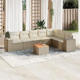 Garden sofa set with beige cushions, 8 pieces, PE rattan. by , Garden sets - Ref: Foro24-3225477, Price: 562,15 €, Discount: %