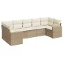 7-piece garden sofa set and beige synthetic rattan cushions by , Garden sets - Ref: Foro24-3219378, Price: 515,12 €, Discount: %