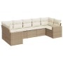 7-teiliges Gartensofa-Set und beigefarbene synthetische Rattankissen von , Gartensets - Ref: Foro24-3219378, Preis: 487,50 €,...