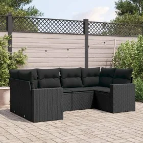 6-piece garden sofa set and black synthetic rattan cushions by , Garden sets - Ref: Foro24-3219365, Price: 406,58 €, Discount: %