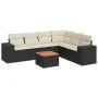 7-piece garden dining set and black synthetic rattan cushions by , Garden sets - Ref: Foro24-3225461, Price: 435,76 €, Discou...