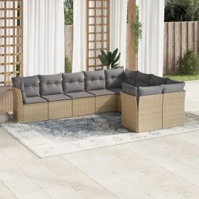Set de sofás de jardín 9 pzas con cojines ratán sintético beige by , Garden sets - Ref: Foro24-3218169, Price: 539,74 €, Disc...