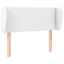 Cabecero de cuero sintético blanco 103x23x78/88 cm
