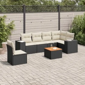 7-piece garden dining set and black synthetic rattan cushions by , Garden sets - Ref: Foro24-3225468, Price: 435,65 €, Discou...
