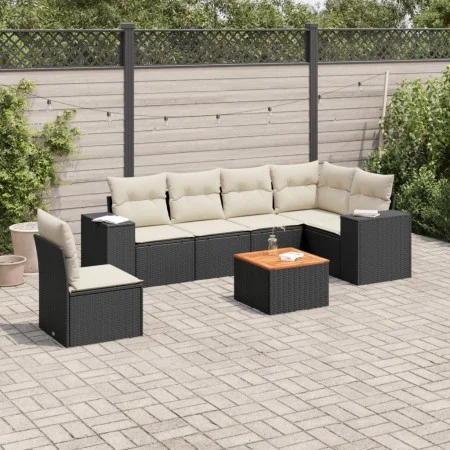 7-piece garden dining set and black synthetic rattan cushions by , Garden sets - Ref: Foro24-3225468, Price: 435,65 €, Discou...